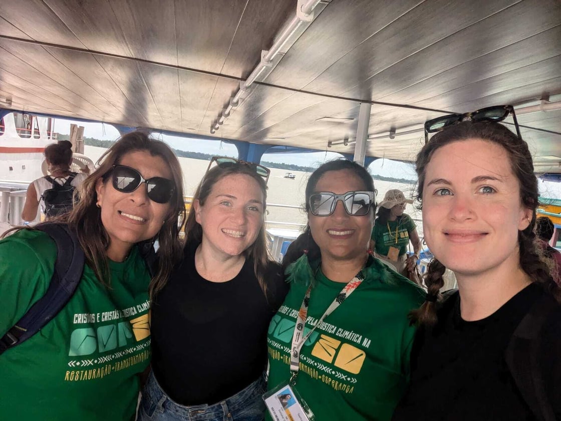 Tearfund Latin American team (Miriam and Simone) with CCOP leader Laura and CCOP participant Hannah